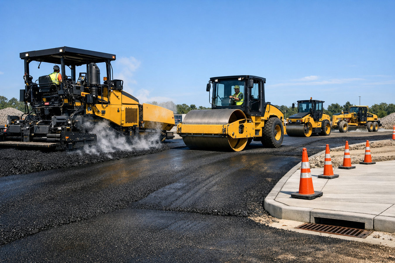 Commercial asphalt paving